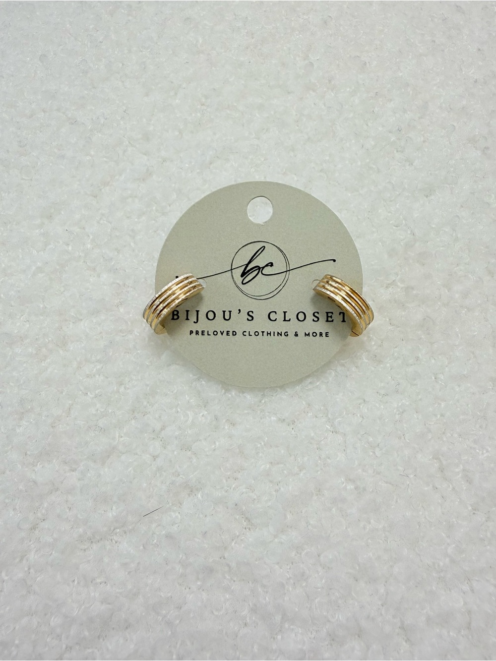 Gold Multi-Row Hoop Stud Earrings